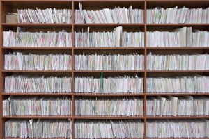 Shelves of files